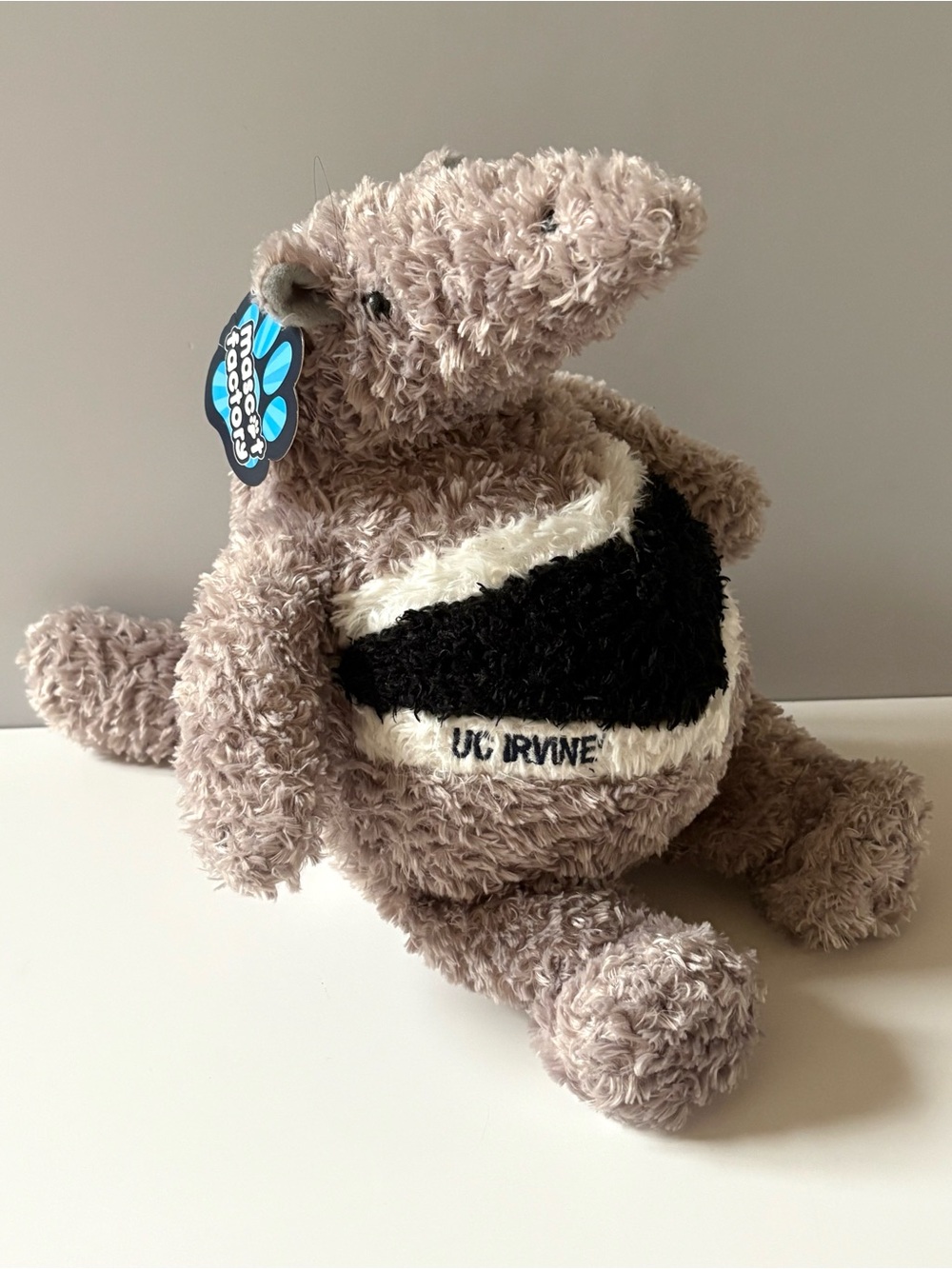 Mascot Factory UCI UC Irvine Peter Chubby Anteater Mascot Gray Plush Toy 10” NWT